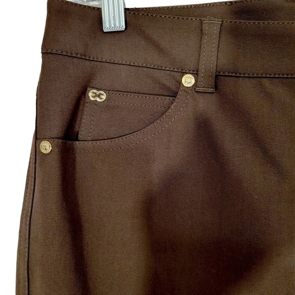 Escada Dark Brown Straight Leg Pants - Picture 4 of 9